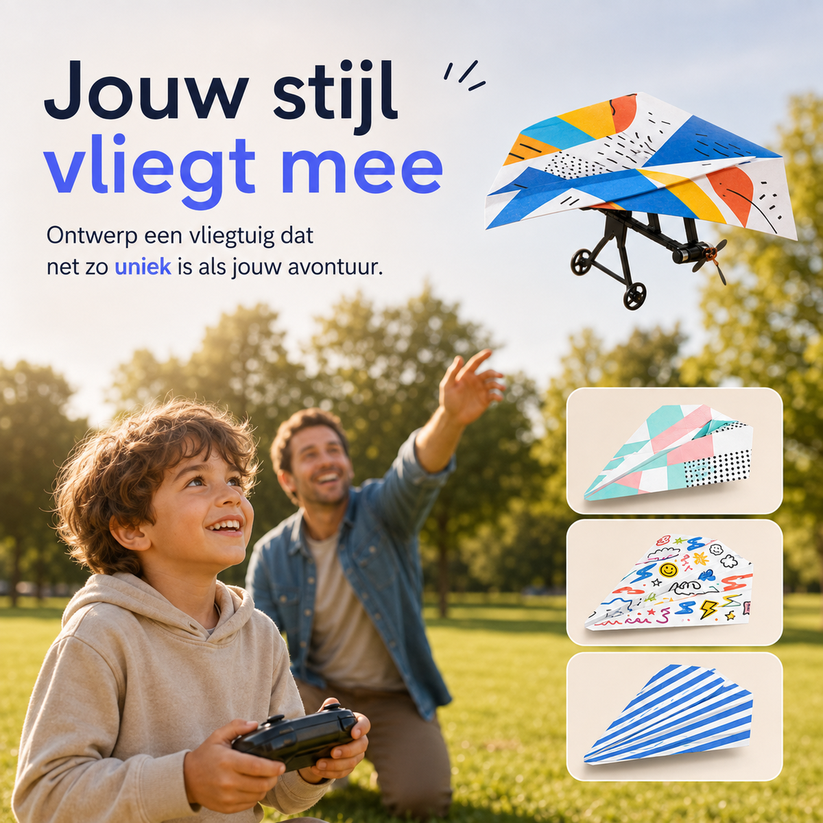 SkyRider™ Pro – Bestuurbaar Papieren Vliegtuig l Van een simpel vel papier naar je eigen bestuurbare vliegtuig – bouwen, opstijgen en vliegen maar!