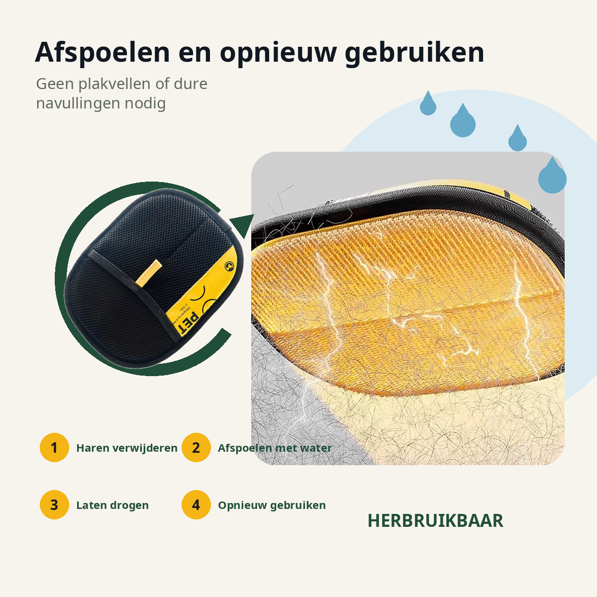PetSweep™ Pro – Elektrostatische Dierenhaar Handschoen