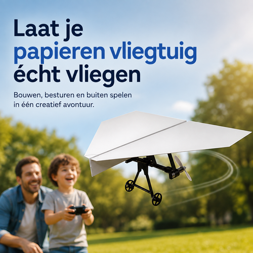 SkyRider™ Pro – Bestuurbaar Papieren Vliegtuig l Van een simpel vel papier naar je eigen bestuurbare vliegtuig – bouwen, opstijgen en vliegen maar!