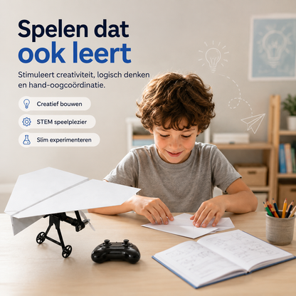 SkyRider™ Pro – Bestuurbaar Papieren Vliegtuig l Van een simpel vel papier naar je eigen bestuurbare vliegtuig – bouwen, opstijgen en vliegen maar!