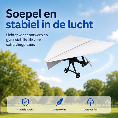 SkyRider™ Pro – Bestuurbaar Papieren Vliegtuig l Van een simpel vel papier naar je eigen bestuurbare vliegtuig – bouwen, opstijgen en vliegen maar!