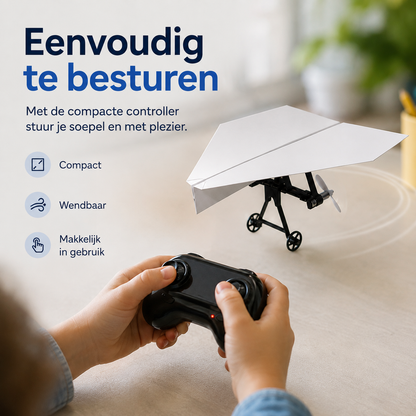 SkyRider™ Pro – Bestuurbaar Papieren Vliegtuig l Van een simpel vel papier naar je eigen bestuurbare vliegtuig – bouwen, opstijgen en vliegen maar!
