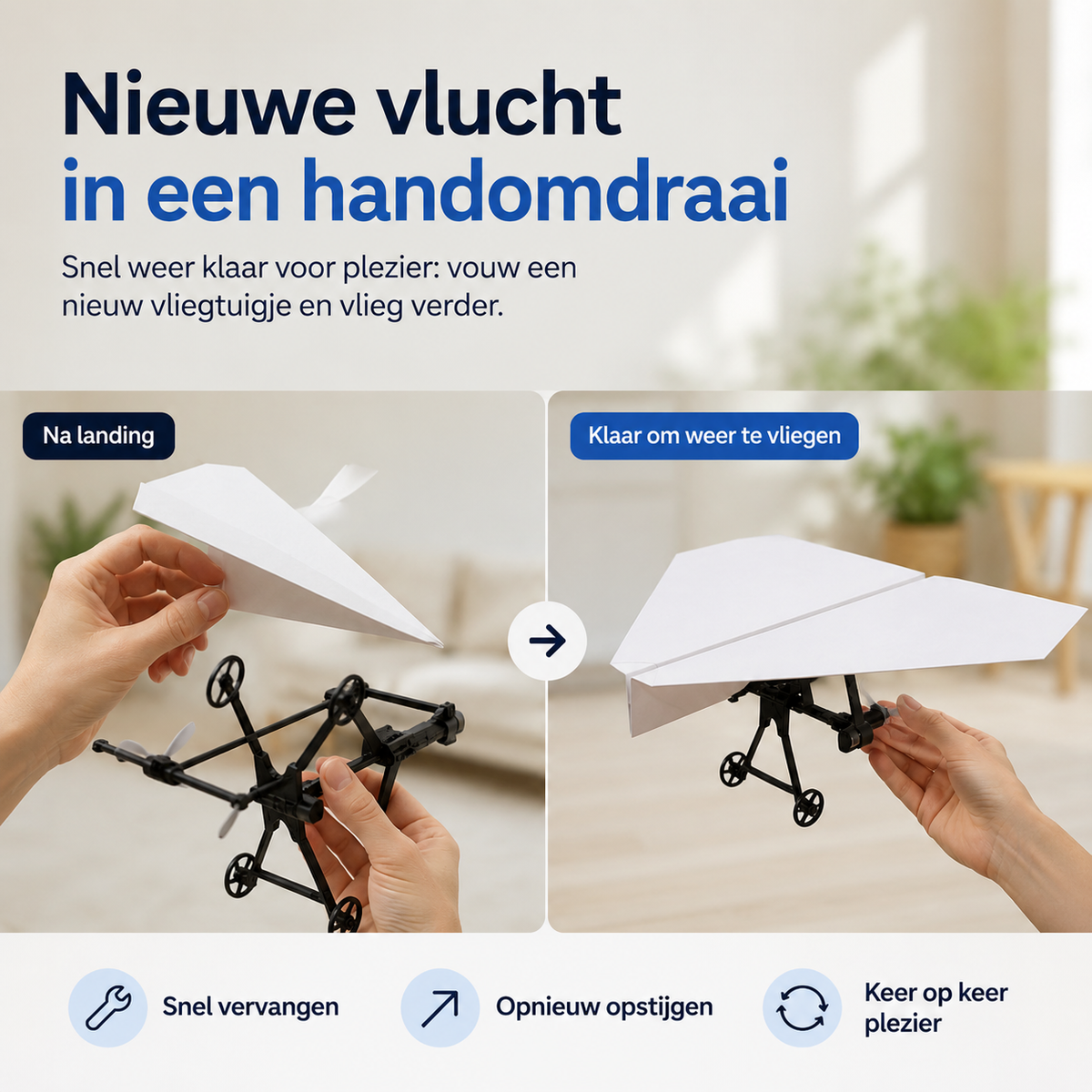 SkyRider™ Pro – Bestuurbaar Papieren Vliegtuig l Van een simpel vel papier naar je eigen bestuurbare vliegtuig – bouwen, opstijgen en vliegen maar!