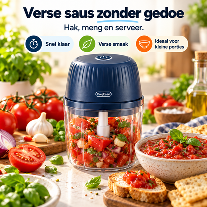 PrepEase™ Pro l Mini Keukenhakker & Mixer Hak, meng en kluts in seconden – zonder eindeloos snijwerk