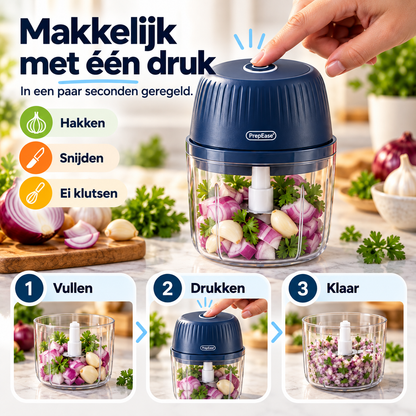 PrepEase™ Pro l Mini Keukenhakker & Mixer Hak, meng en kluts in seconden – zonder eindeloos snijwerk