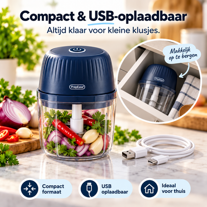 PrepEase™ Pro l Mini Keukenhakker & Mixer Hak, meng en kluts in seconden – zonder eindeloos snijwerk