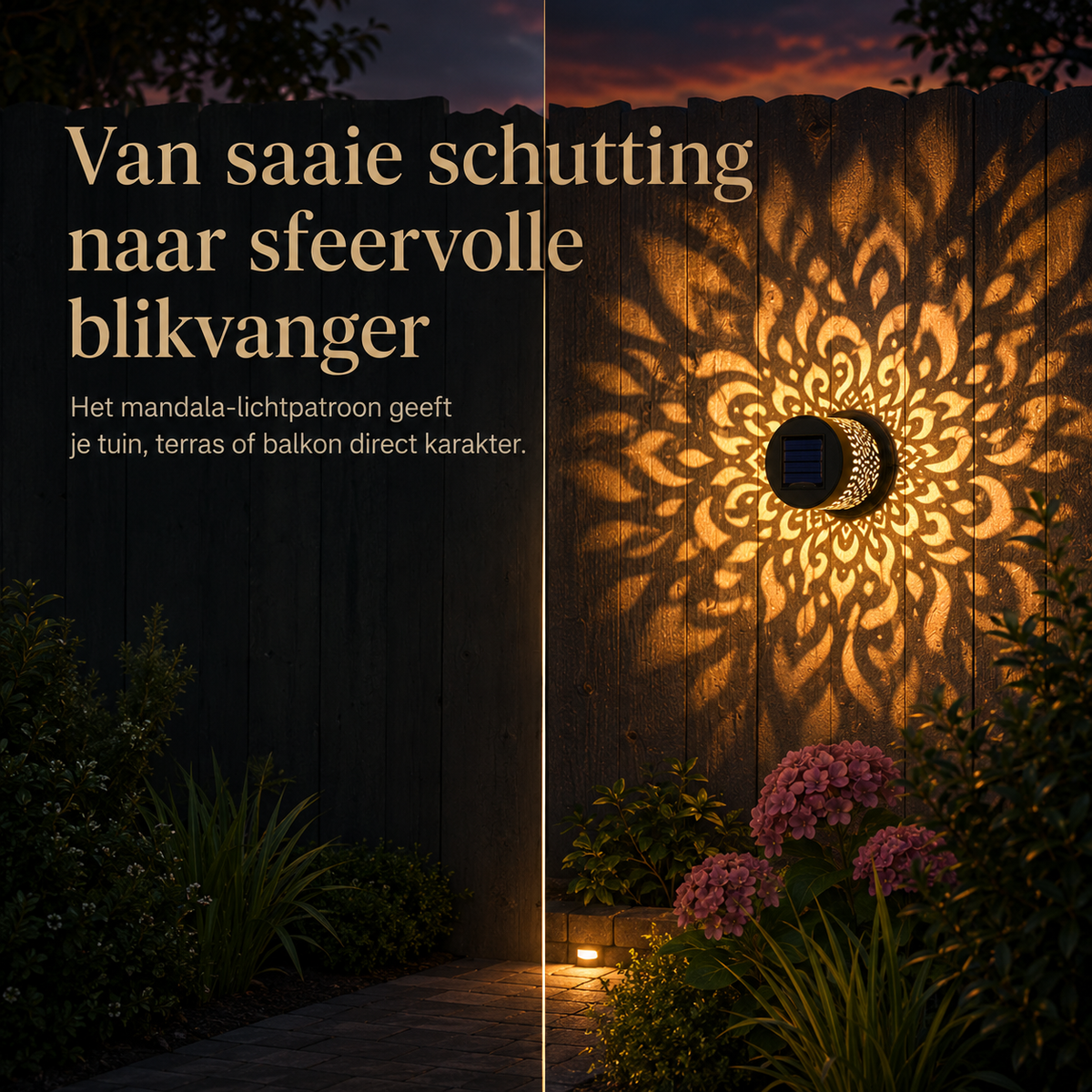 MandaGlow™ Pro – Solar Mandala Tuinlamp l Verander een donkere, saaie buitenplek in een sfeervolle blikvanger – zonder kabels, stopcontact of gedoe