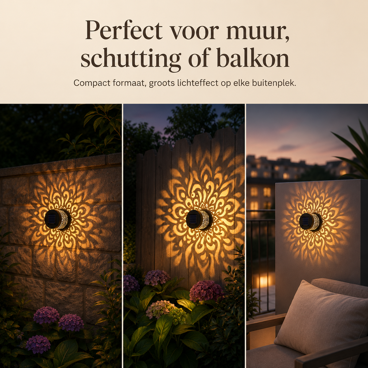 MandaGlow™ Pro – Solar Mandala Tuinlamp l Verander een donkere, saaie buitenplek in een sfeervolle blikvanger – zonder kabels, stopcontact of gedoe