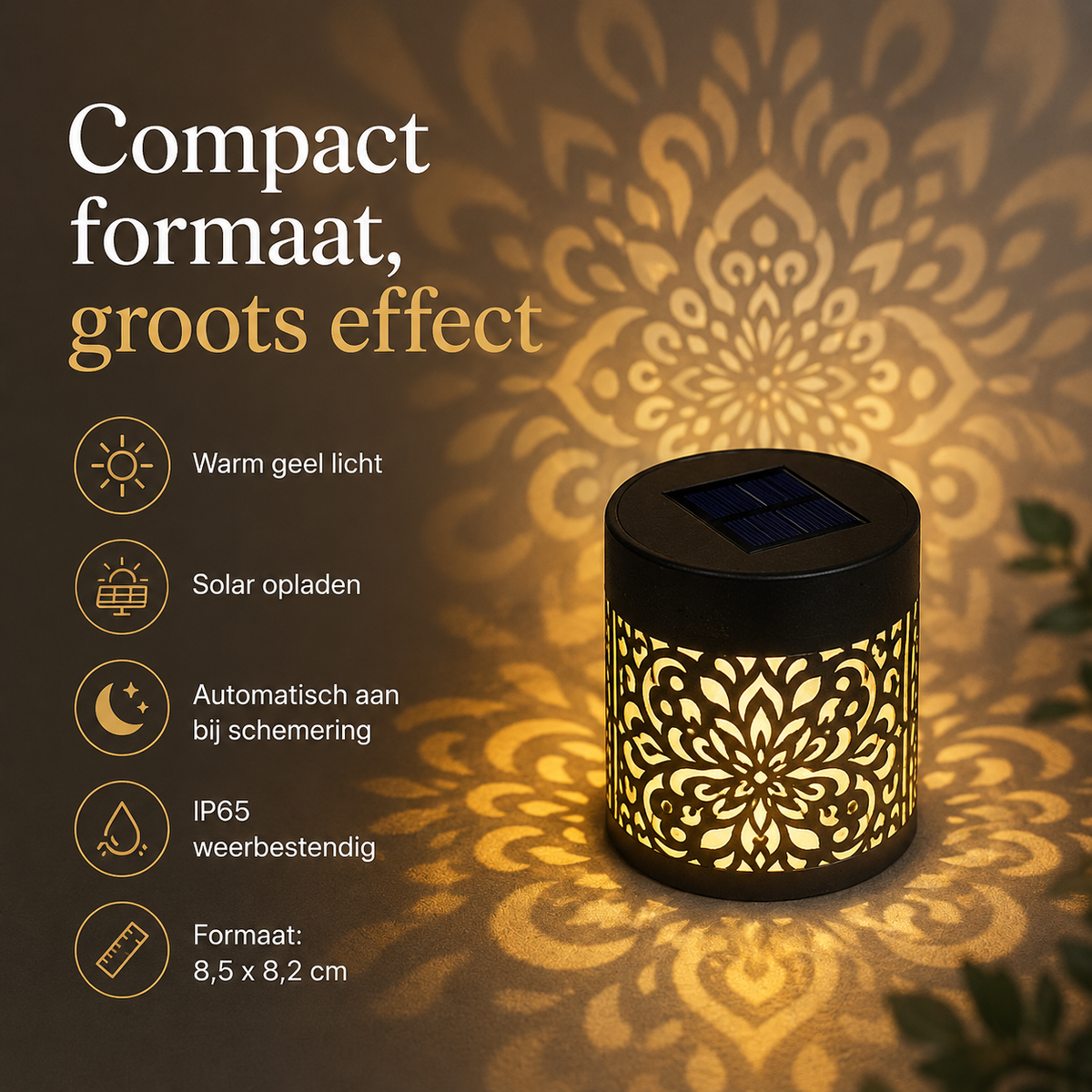 MandaGlow™ Pro – Solar Mandala Tuinlamp l Verander een donkere, saaie buitenplek in een sfeervolle blikvanger – zonder kabels, stopcontact of gedoe