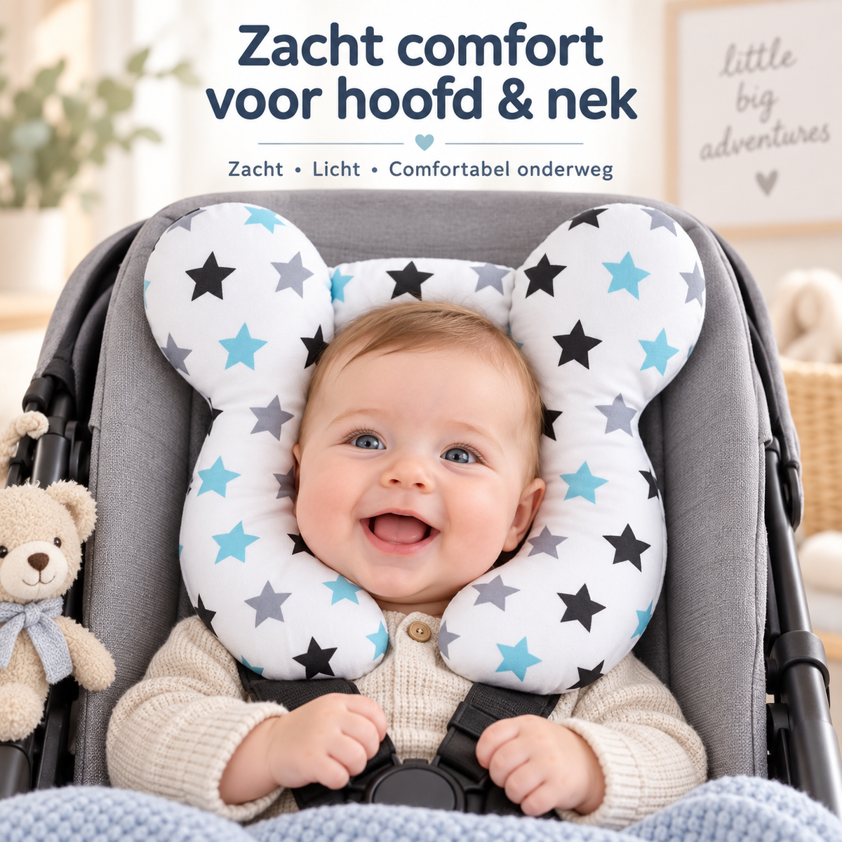 NestEase™ Pro – Zachte steun voor hoofd & nek, meer comfort onderweg