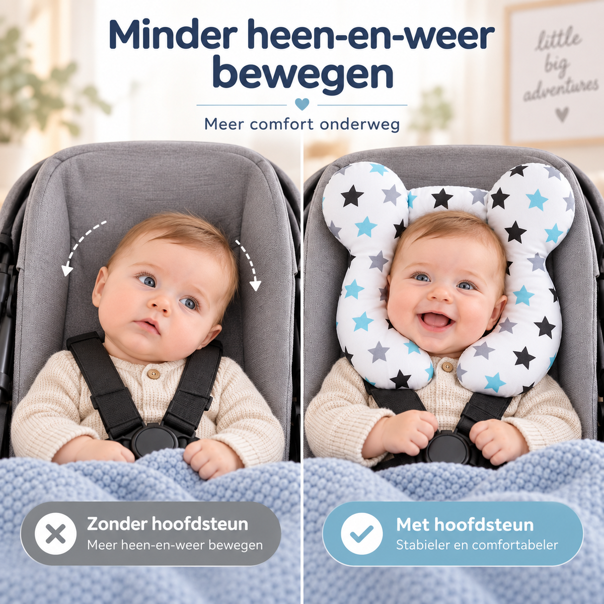 NestEase™ Pro – Zachte steun voor hoofd & nek, meer comfort onderweg