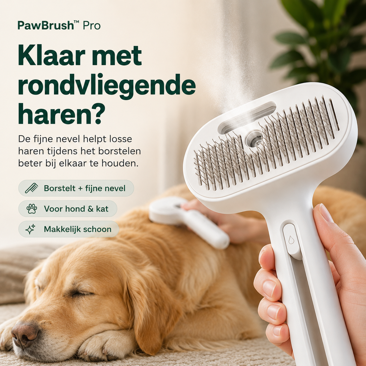PawBrush™ Pro l  Minder losse haren in huis, meer gemak bij elke borstelbeurt
