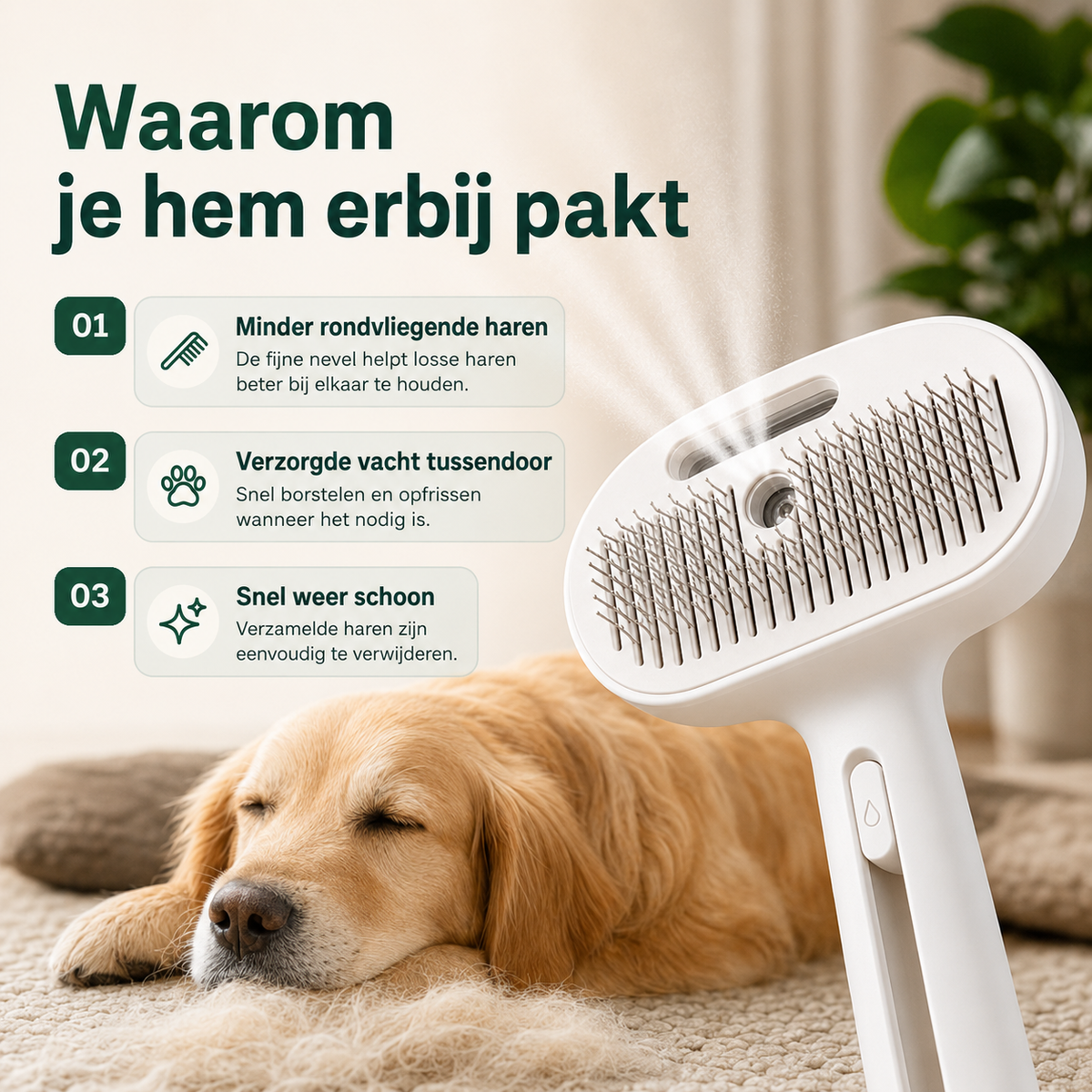 PawBrush™ Pro l  Minder losse haren in huis, meer gemak bij elke borstelbeurt