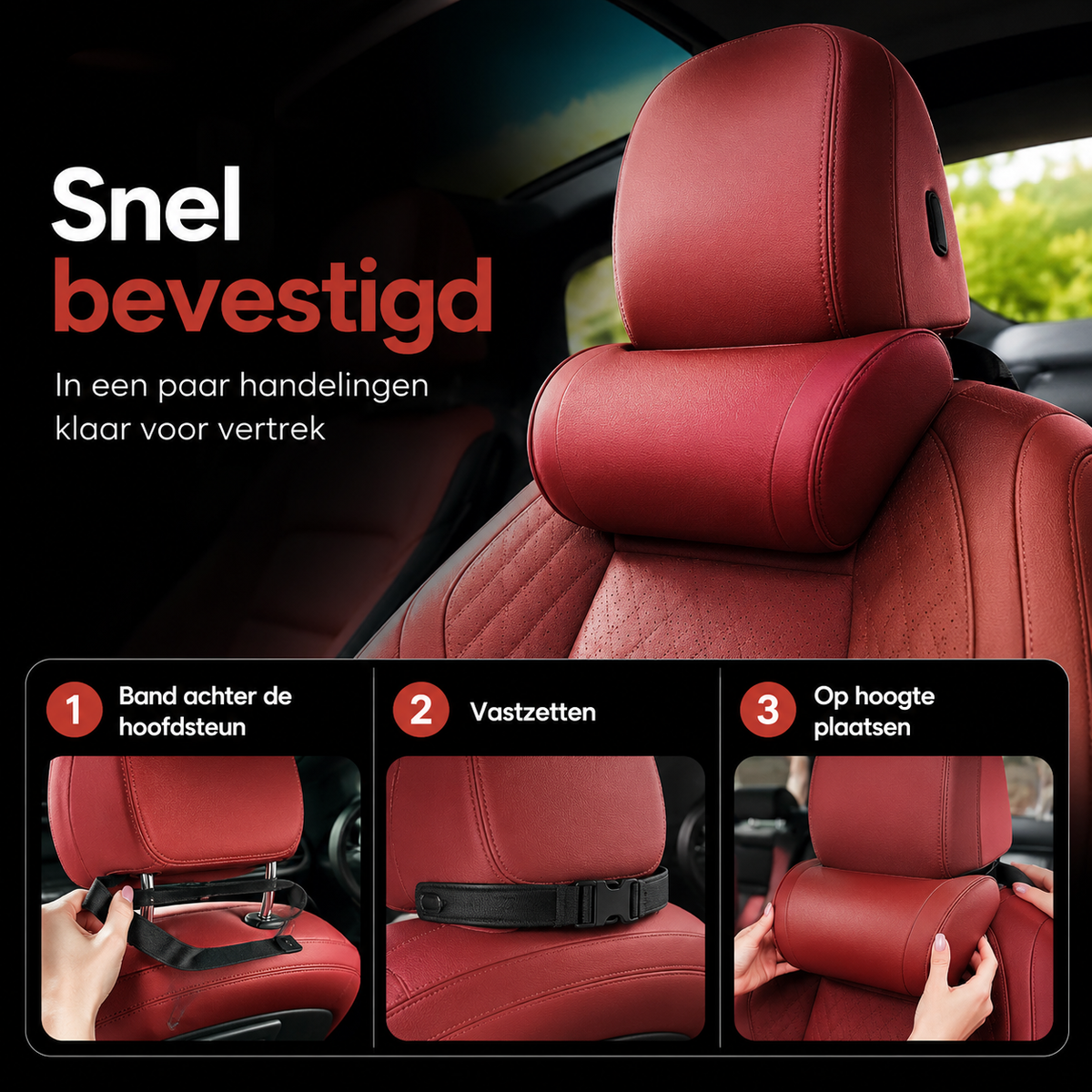 RoadRest™ Pro l Vult de ruimte achter je nek voor comfortabelere autoritten