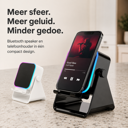 RiffDock™ Pro l Meer geluid, handsfree kijkcomfort en sfeervolle verlichting in één slimme standaard