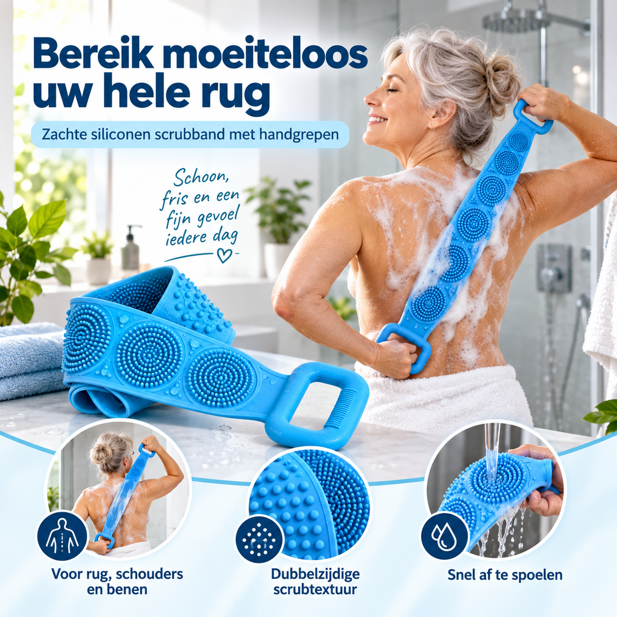 BackEase™ Pro | Siliconen Rug Scrubber | Minder draaien, bereik moeiteloos uw rug, schouders en benen