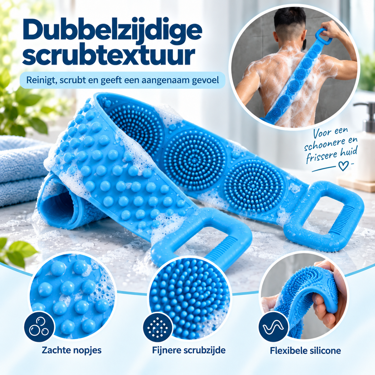 BackEase™ Pro | Siliconen Rug Scrubber | Minder draaien, bereik moeiteloos uw rug, schouders en benen