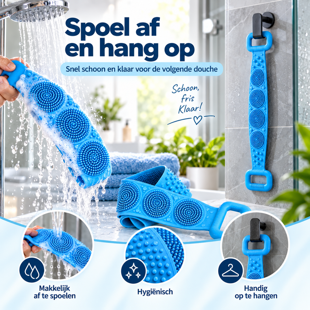 BackEase™ Pro | Siliconen Rug Scrubber | Minder draaien, bereik moeiteloos uw rug, schouders en benen