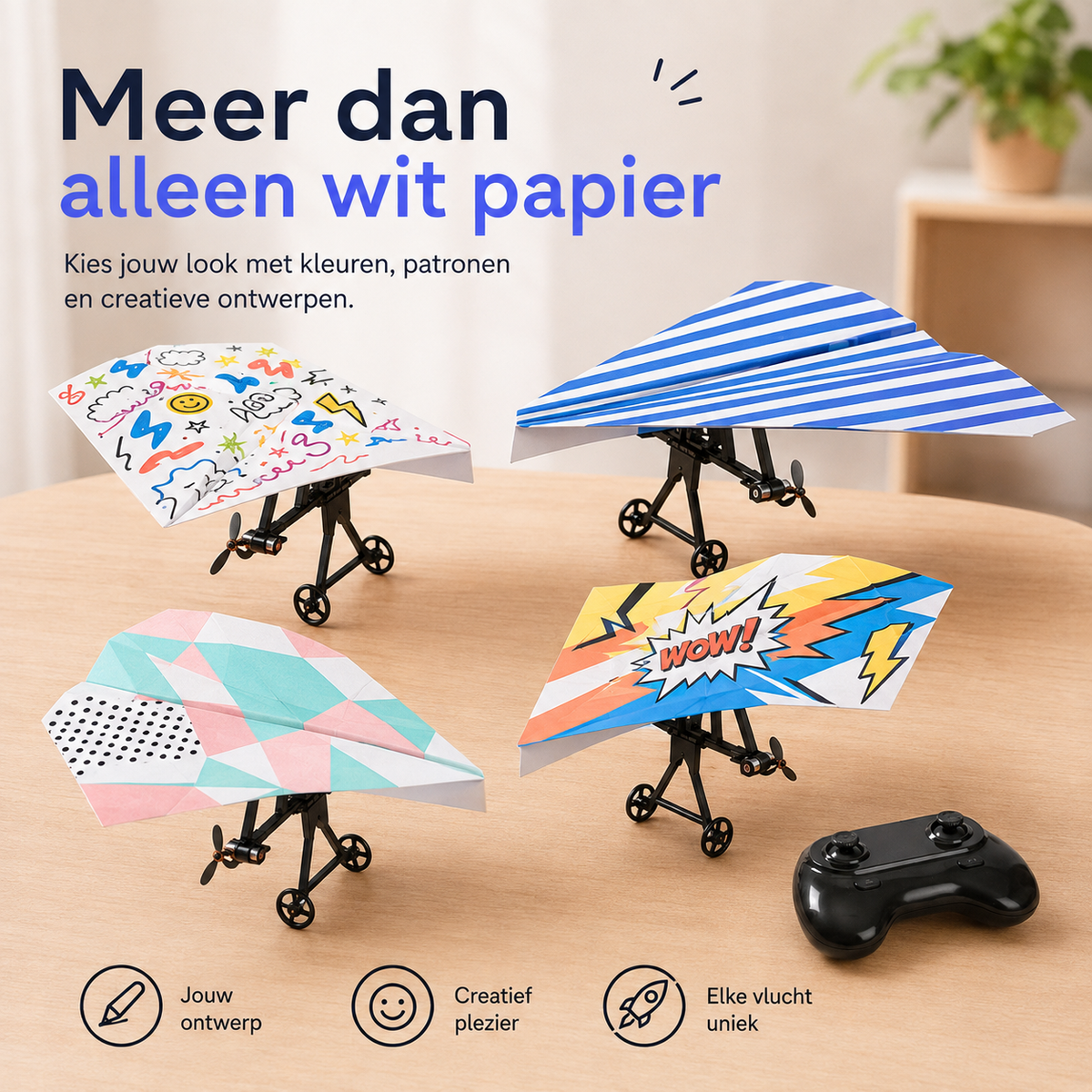 SkyRider™ Pro – Bestuurbaar Papieren Vliegtuig l Van een simpel vel papier naar je eigen bestuurbare vliegtuig – bouwen, opstijgen en vliegen maar!